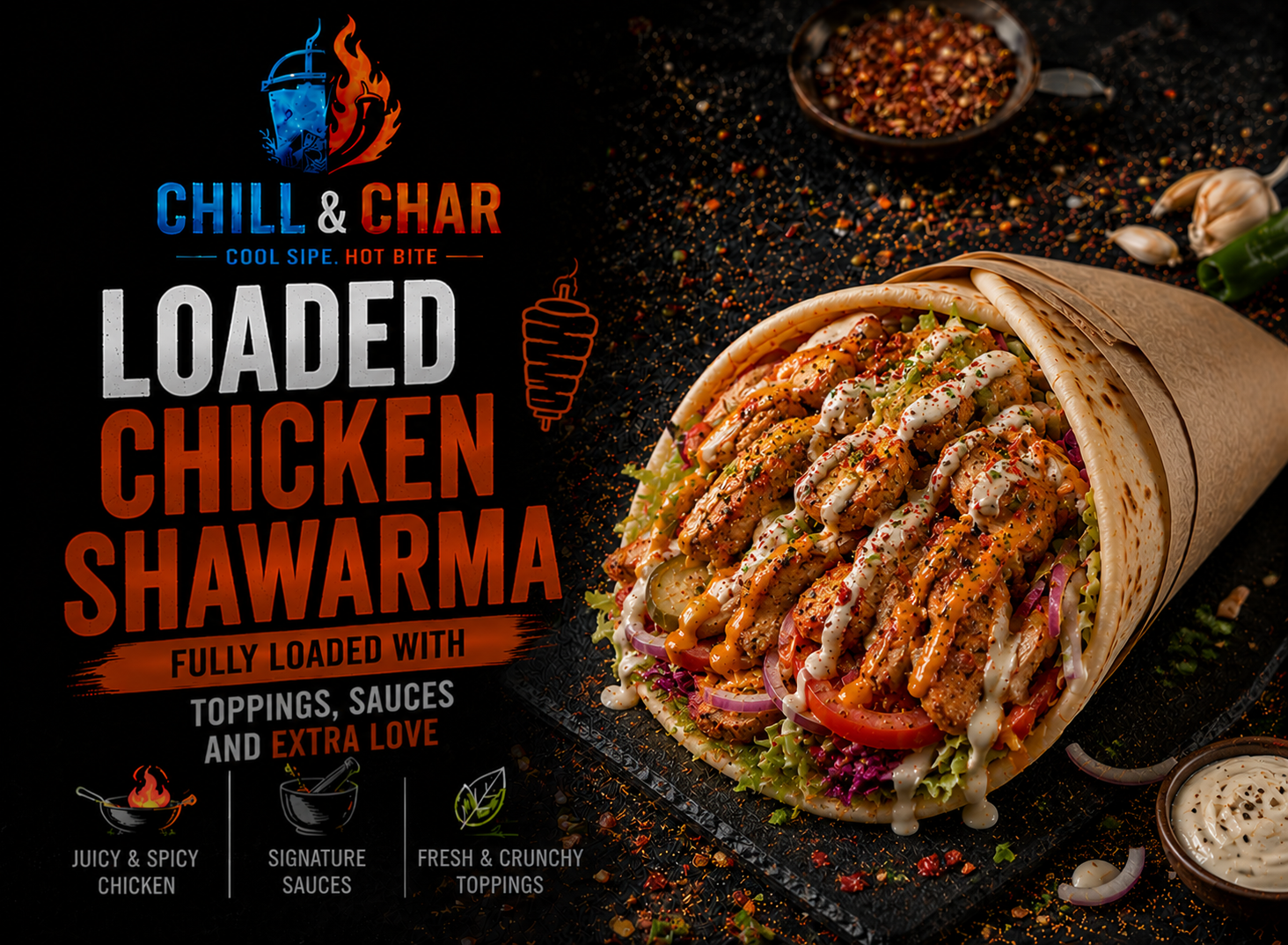 Loaded Chicken Shawarma